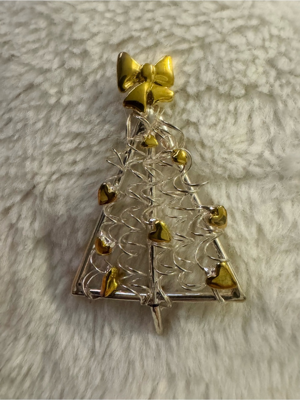 Vintage Gold and Silver Tree Brooch - Women Jewelry